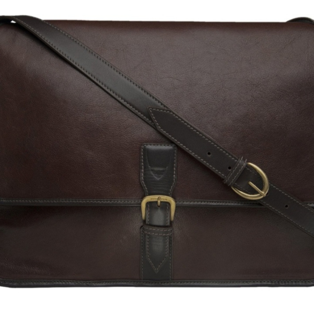 Harrison Buffalo Leather Laptop Messenger